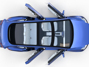 tesla packsemi roadster model s x 3 with interiors and chassis Model 3D