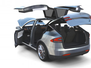tesla packsemi roadster model s x 3 with interiors and chassis Model 3D