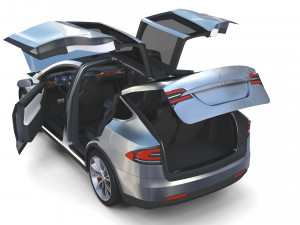 tesla packsemi roadster model s x 3 with interiors and chassis Model 3D