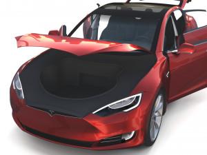 tesla packsemi roadster model s x 3 with interiors and chassis Model 3D