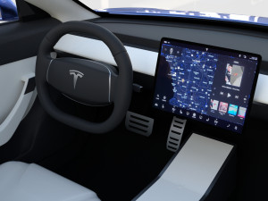 tesla packsemi roadster model s x 3 with interiors and chassis Model 3D