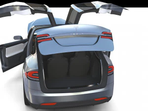 tesla packsemi roadster model s x 3 with interiors and chassis 3D Model