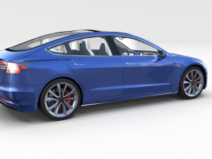 tesla packsemi roadster model s x 3 with interiors and chassis Model 3D