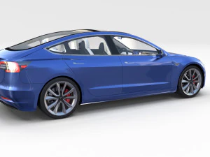 tesla packsemi roadster model s x 3 with interiors and chassis 3D Model