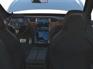 tesla packsemi roadster model s x 3 with interiors and chassis Model 3D