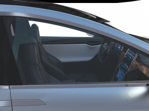 tesla packsemi roadster model s x 3 with interiors and chassis Model 3D