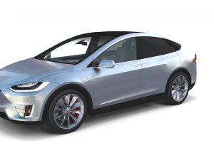 tesla packsemi roadster model s x 3 with interiors and chassis 3D Model