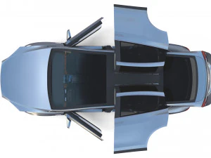 tesla packsemi roadster model s x 3 with interiors and chassis 3D Model