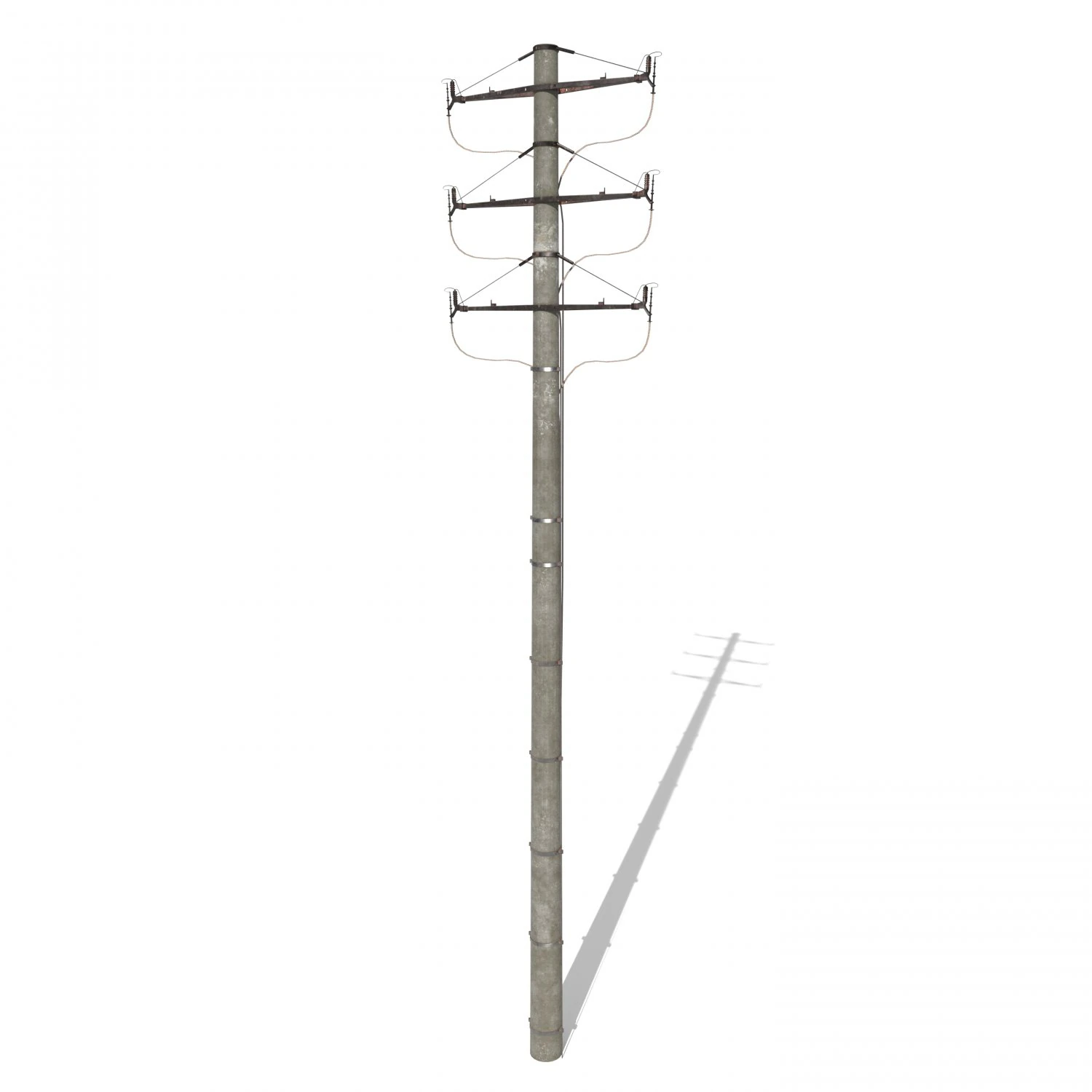 electricity pole 1 3D Model .c4d .max .obj .3ds .fbx .stl .blend 