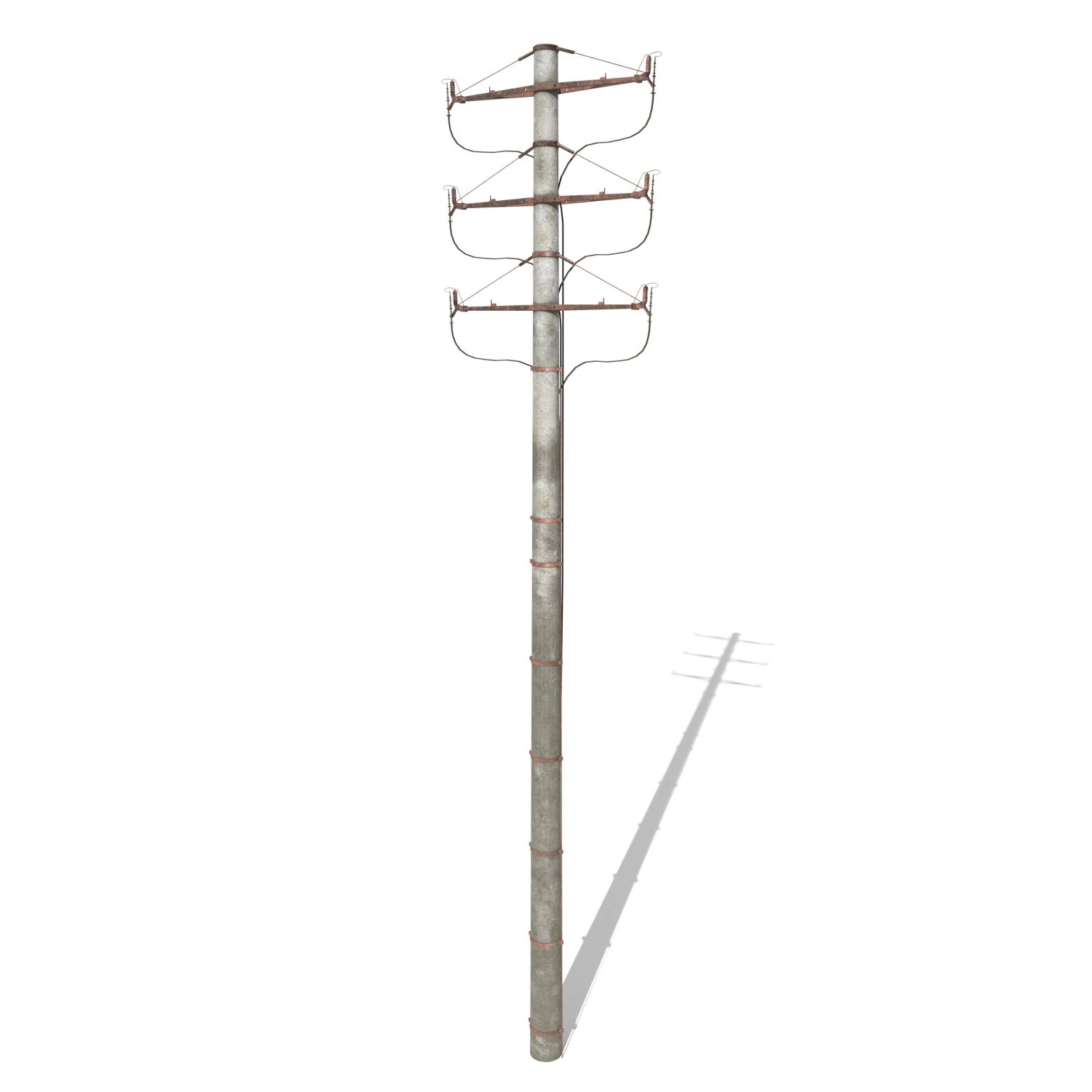 electricity pole 1 weathered 3D Model .c4d .max .obj .3ds .fbx .stl .blend 