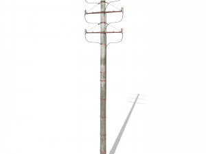 electricity pole 1 weathered 3D Model