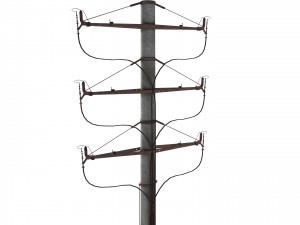 electricity pole 1 weathered Model 3D