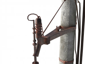 electricity pole 1 weathered Model 3D