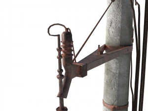 electricity pole 1 weathered 3D Model