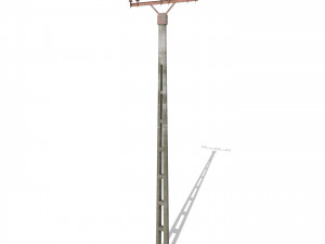 electricity pole 2 weathered 3D Model