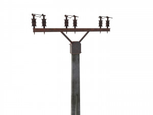 electricity pole 2 weathered 3Dモデル