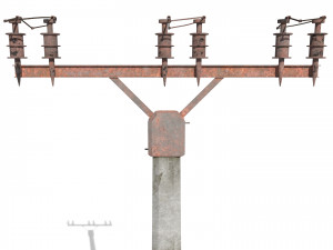 electricity pole 2 weathered 3Dモデル