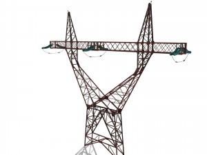 electricity pole 3 weathered 3D Модель