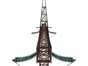 electricity pole 3 weathered 3D Модель