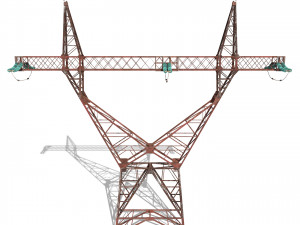 electricity pole 3 weathered 3D Модель