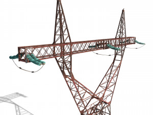 electricity pole 3 weathered 3D Модель