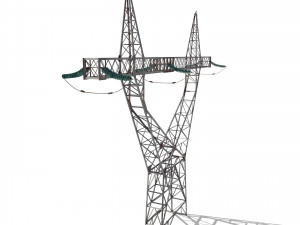 electricity pole 4 Model 3D