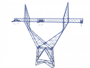 electricity pole 4 Model 3D