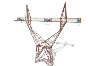 electricity pole 4 weathered 3Dモデル