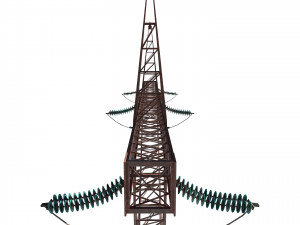 electricity pole 4 weathered 3D Модель