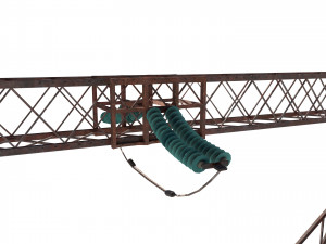 electricity pole 4 weathered 3D Модель