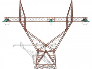 electricity pole 4 weathered 3D Модель