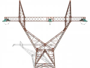 electricity pole 4 weathered 3D Model