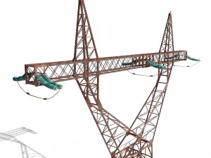electricity pole 4 weathered 3D Модель