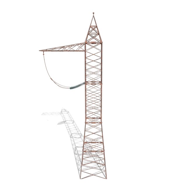 electricity pole 5 weathered 3D Model .c4d .max .obj .3ds .fbx .stl .blend 