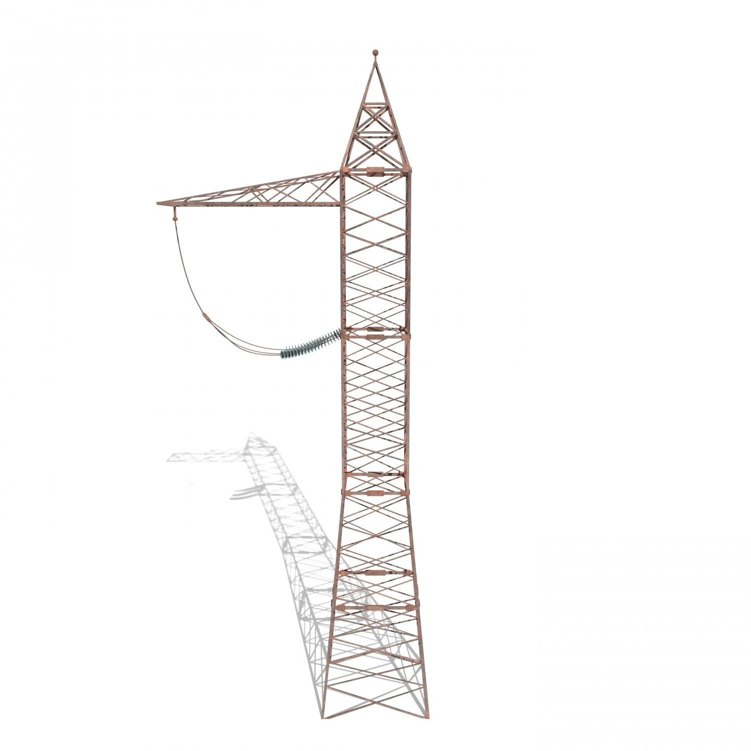 electricity pole 5 weathered 3D Model .c4d .max .obj .3ds .fbx .stl .blend