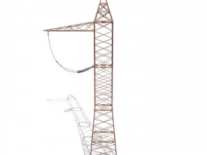 electricity pole 5 weathered 3Dモデル