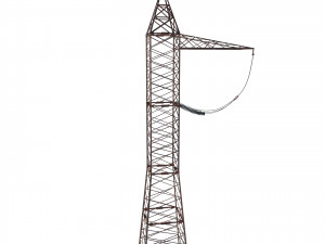 electricity pole 5 weathered 3D Model