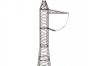 electricity pole 5 weathered 3D Model