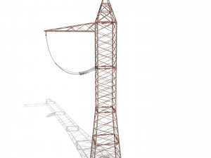 electricity pole 5 weathered 3D Model