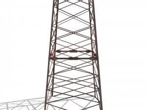 electricity pole 5 weathered 3D Model