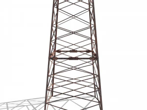 electricity pole 5 weathered 3D Model