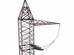 electricity pole 5 weathered 3D Model