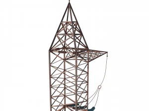 electricity pole 5 weathered 3D Model