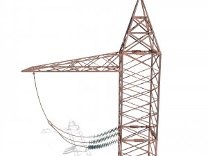 electricity pole 5 weathered 3D Model