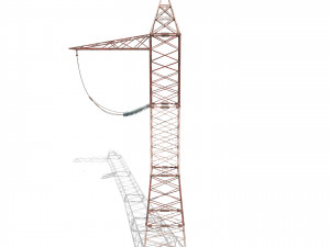 electricity pole 6 weathered 3D Model