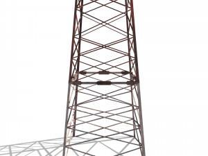 electricity pole 6 weathered Model 3D