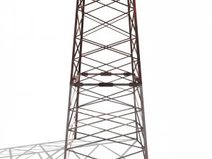 electricity pole 6 weathered 3D Model