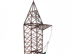 electricity pole 6 weathered Model 3D