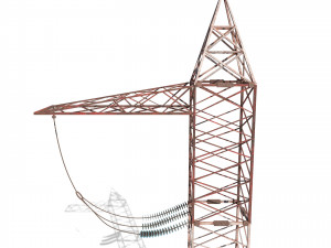 electricity pole 6 weathered Model 3D