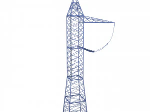 electricity pole 6 weathered 3D Model